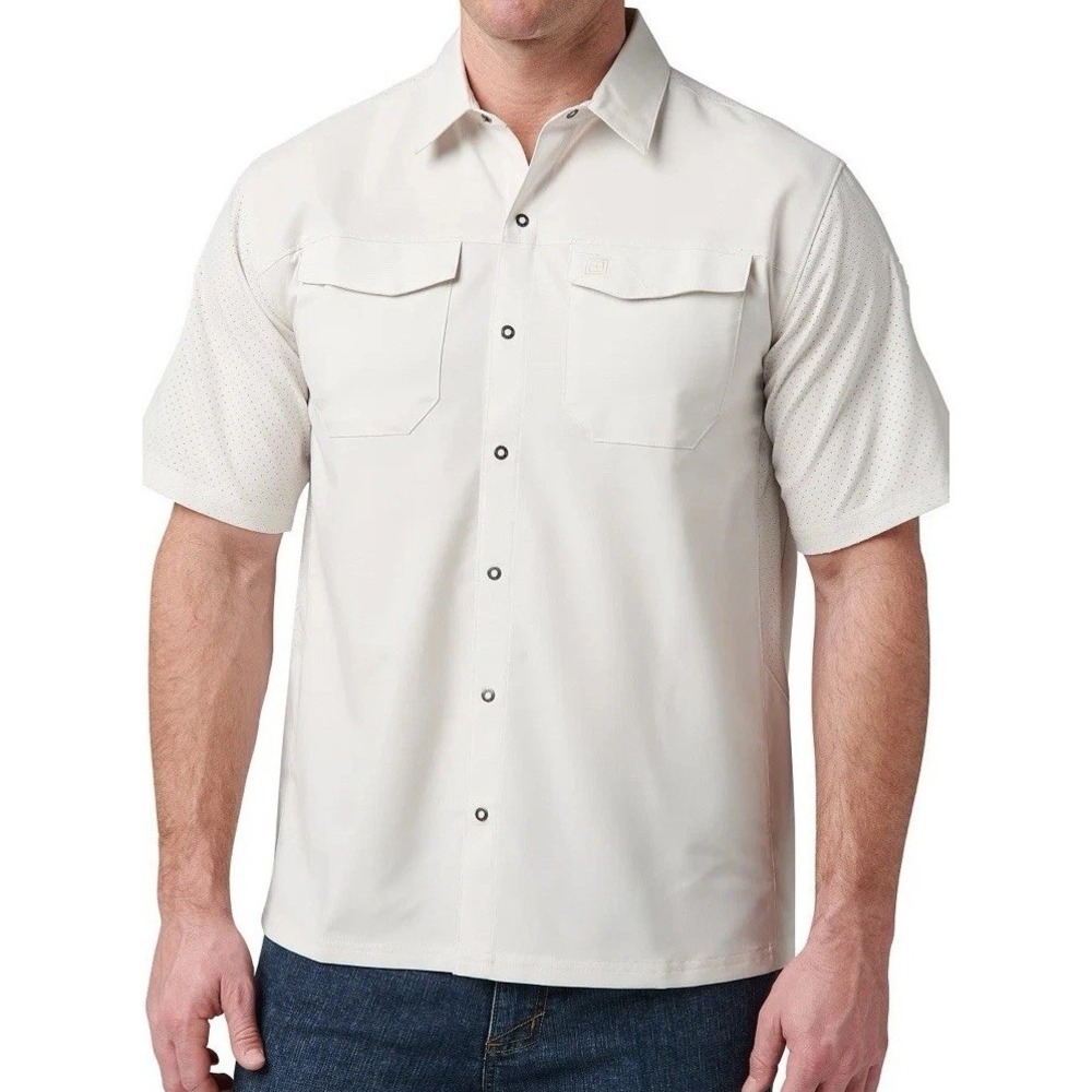 511 Tactical Shirt Men Small Birch Freedom Flex Snap Closure Short Sleeve Vented